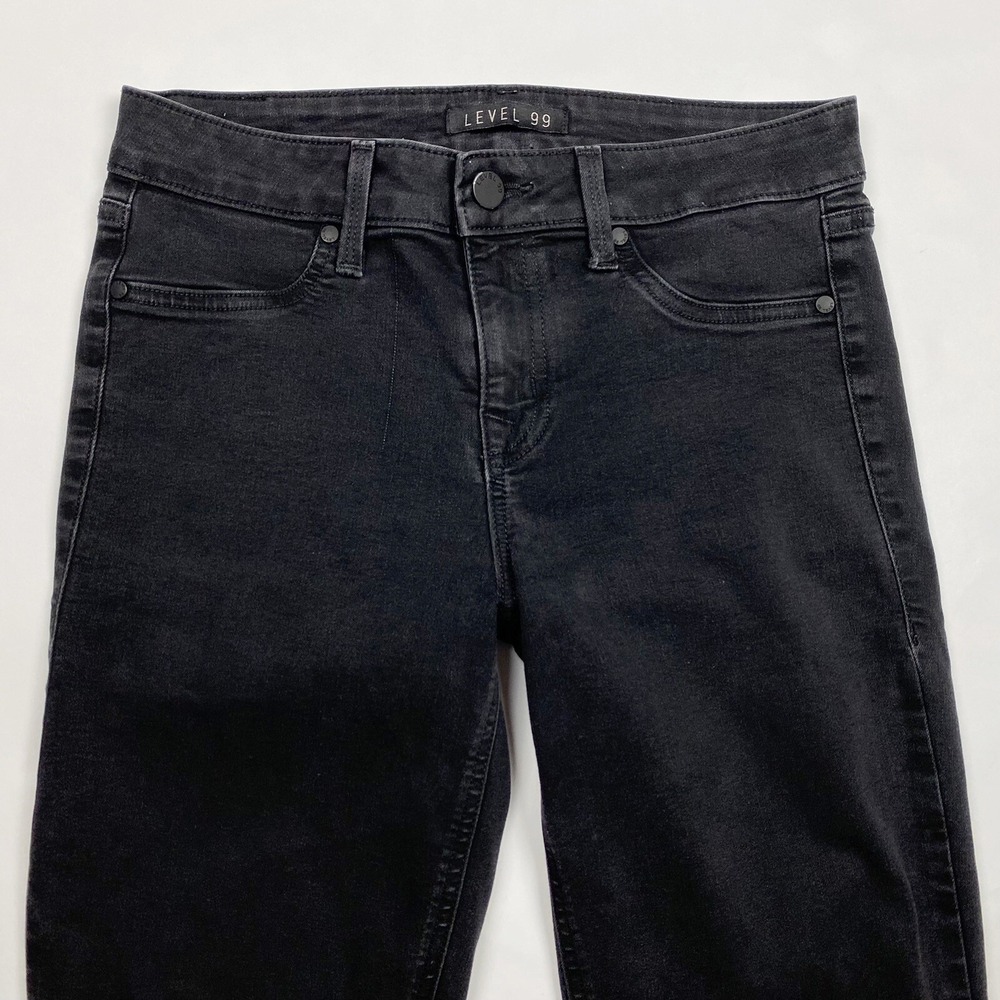 Level 99 Mid Rise Stretch Skinny Jegging Jeans Womens 27 Black - Picture 3 of 6